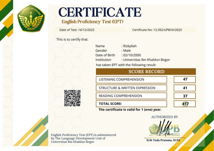 Phillip Sekuritas certificate preview